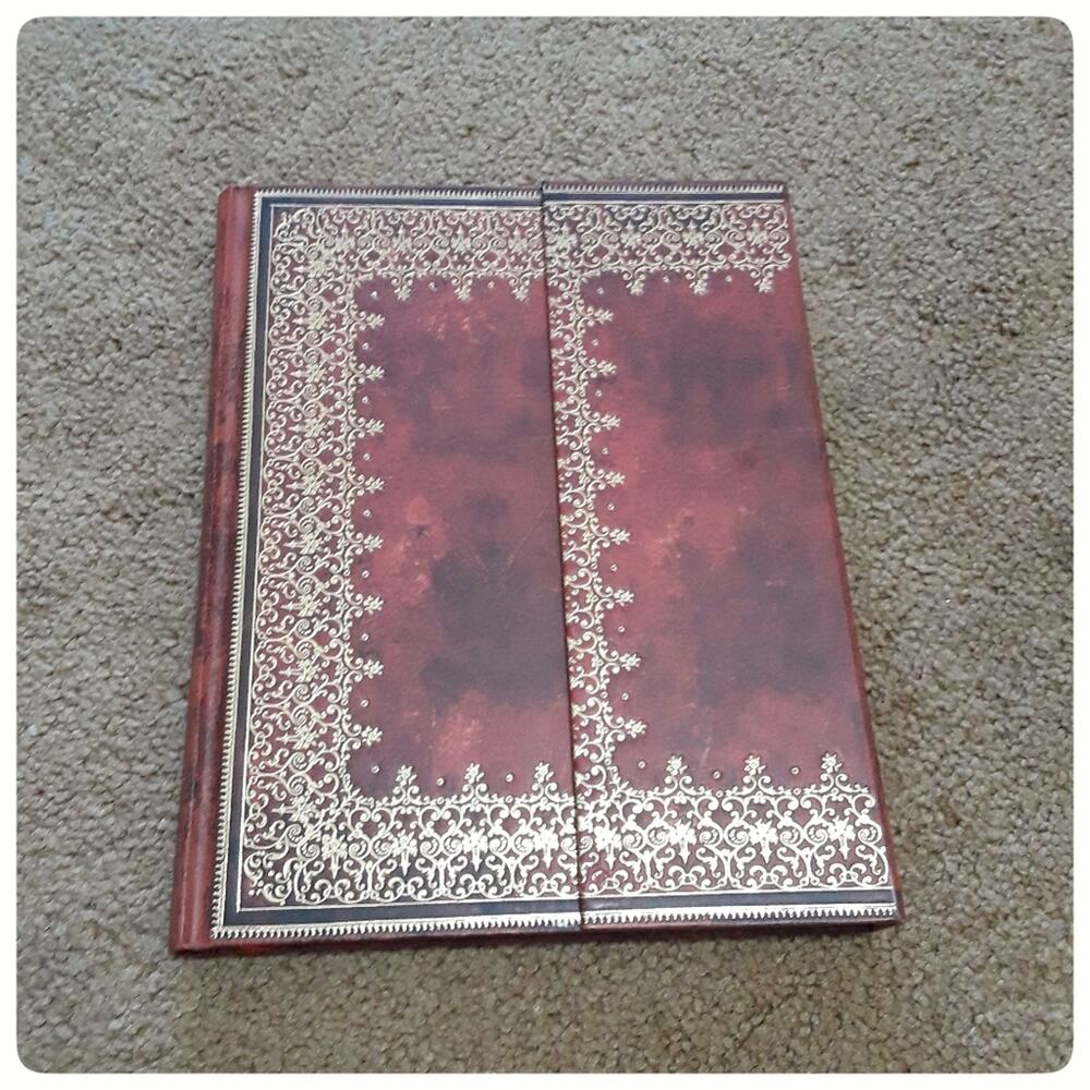 Red Journal Bound Notebook with Gold Embossed Detail Spiritual Stationary Book